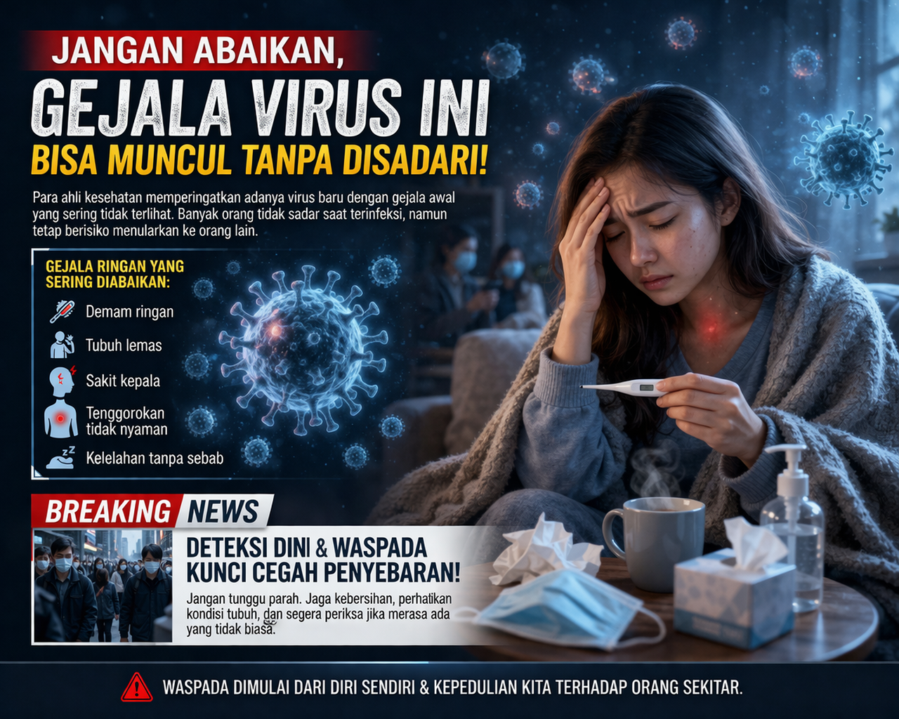 Jangan Abaikan, Gejala Virus Ini Bisa Muncul Tanpa Disadari