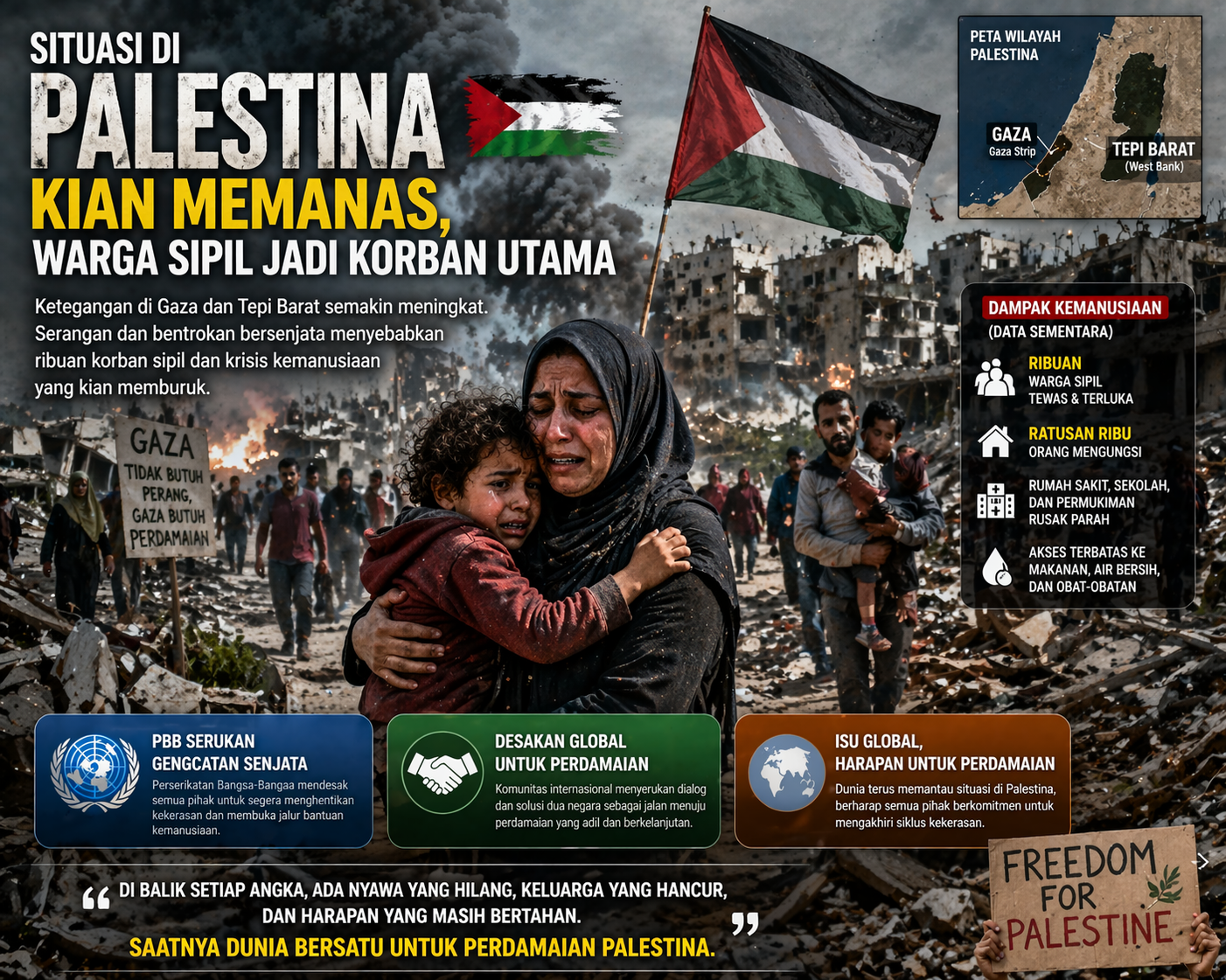 Situasi di Palestina Kian Memanas, Warga Sipil Jadi Korban Utama