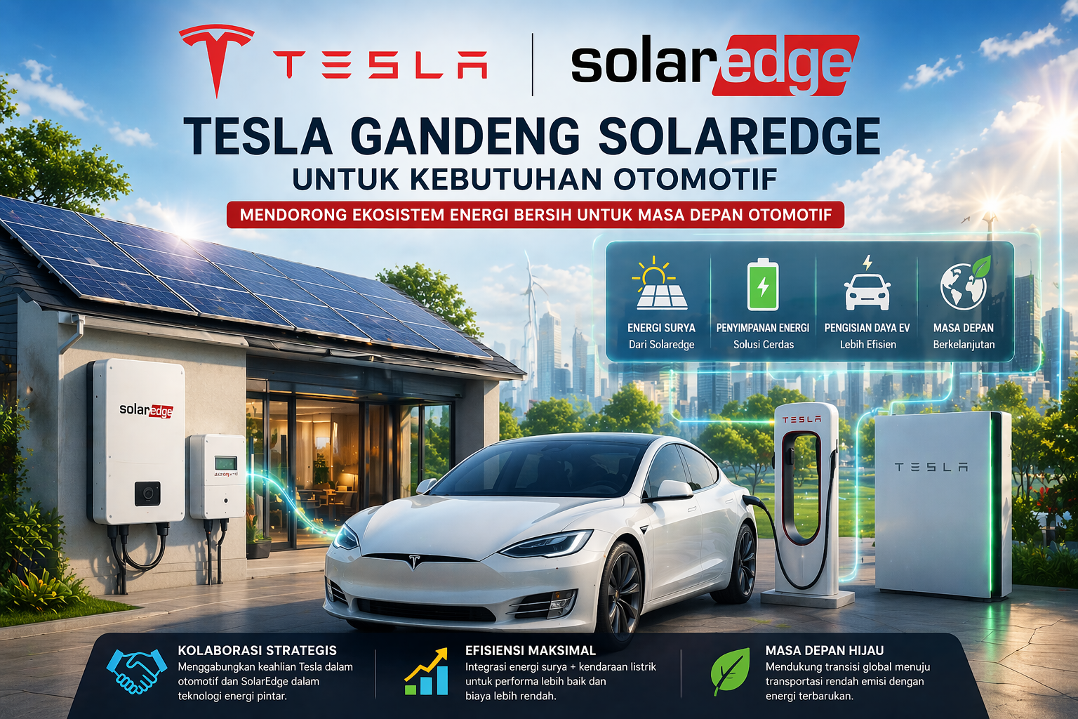 Tesla Gandeng SolarEdge, Dorong Revolusi Energi Bersih di Sektor Otomotif