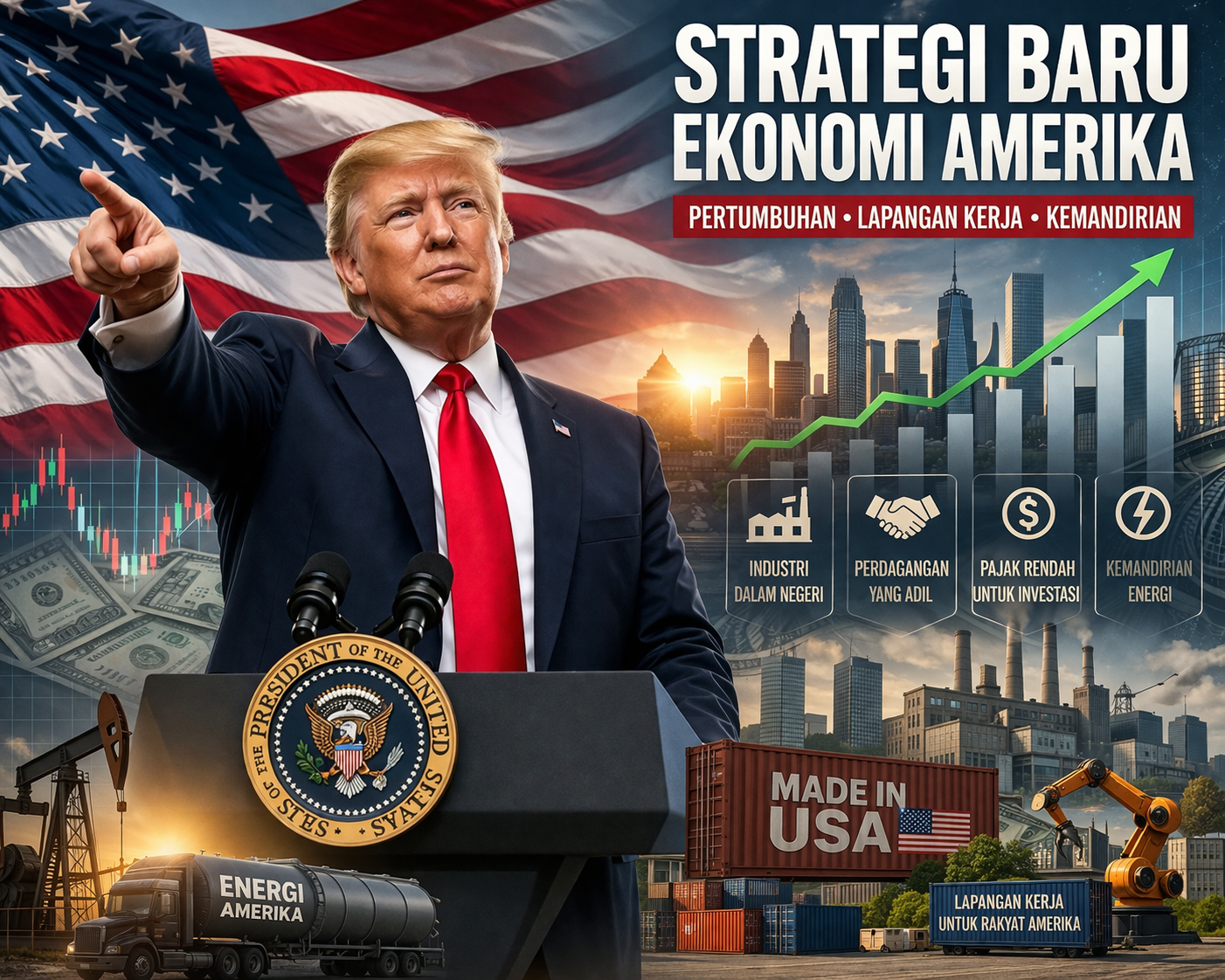 Donald Trump Siapkan Strategi Baru untuk Menguatkan Ekonomi Amerika