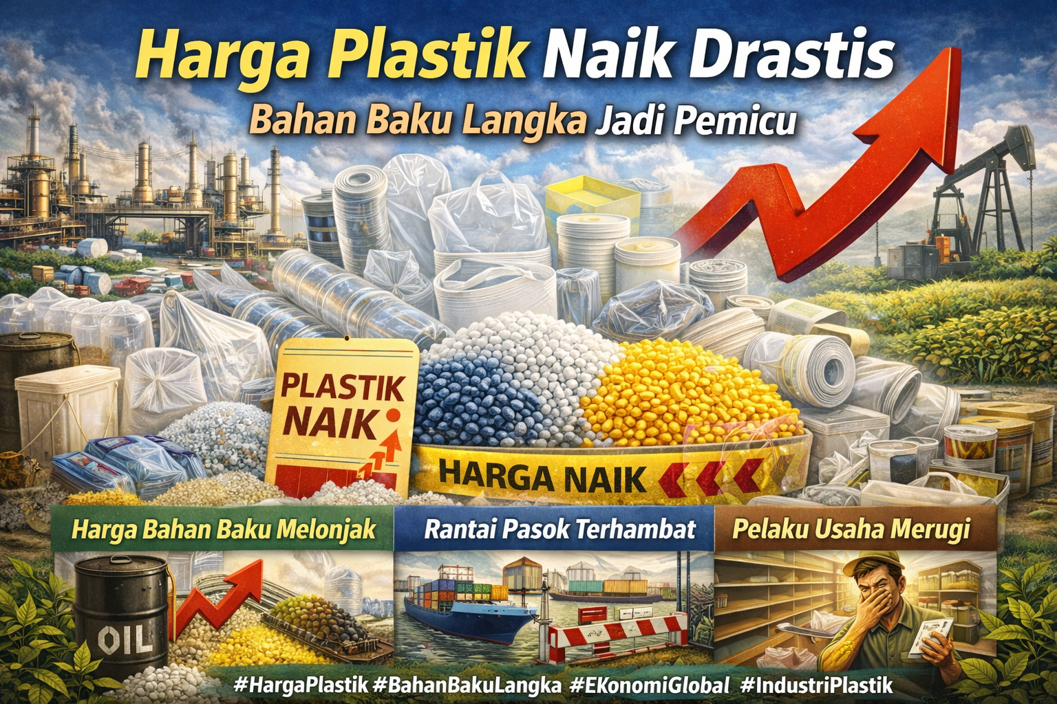 Harga Plastik Melonjak Drastis, Kelangkaan Bahan Baku Jadi Pemicu Utama