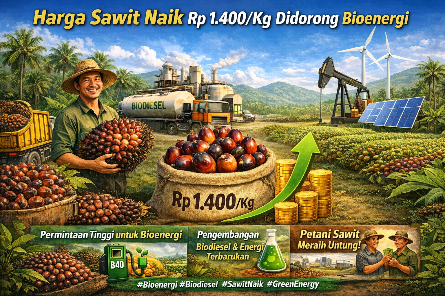 Harga Sawit Menguat ke Rp1.400 per Kg, Dorongan Bioenergi Jadi Faktor Utama