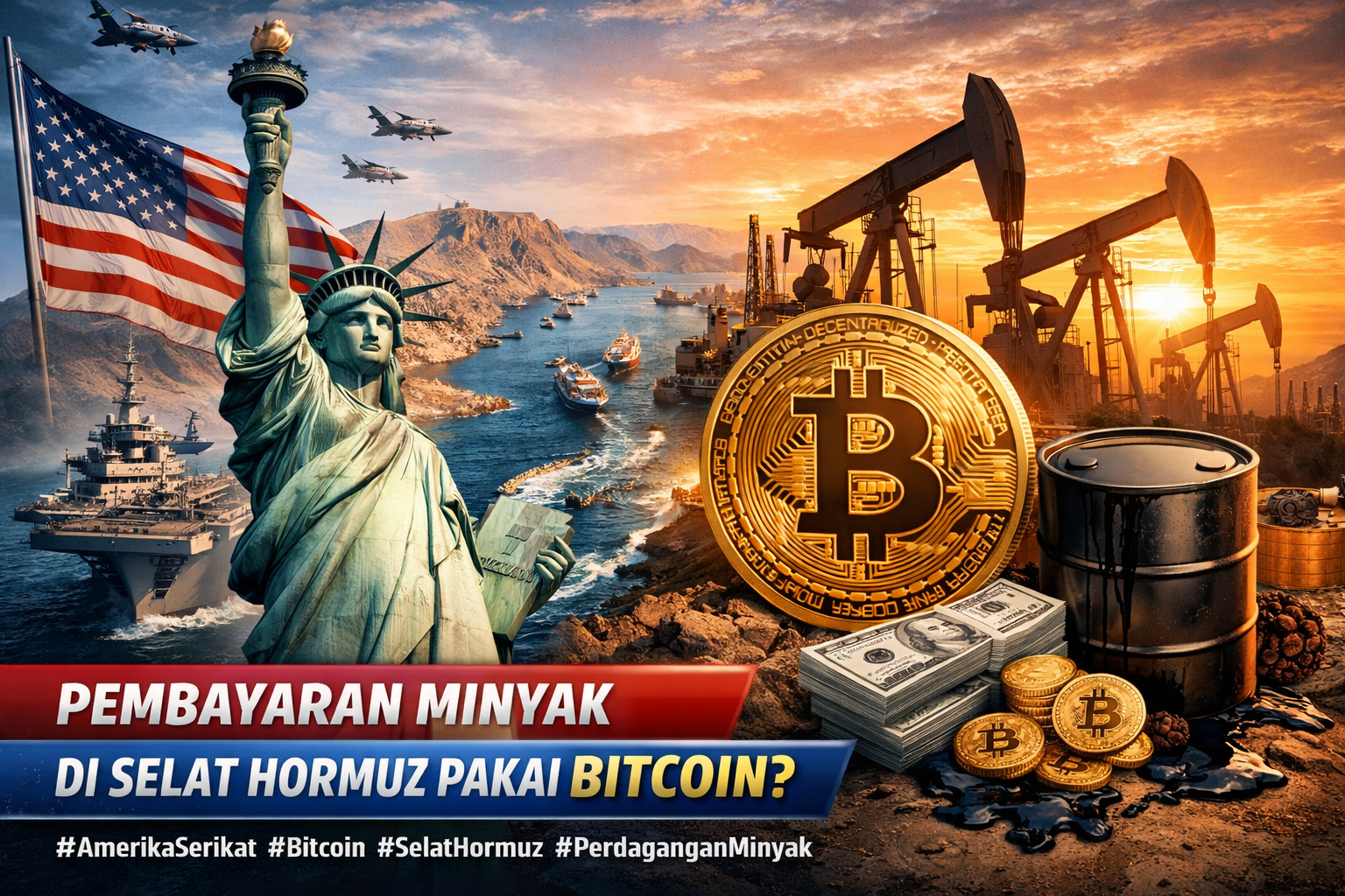 Amerika Serikat Pertimbangkan Pembayaran Minyak di Selat Hormuz Gunakan Bitcoin